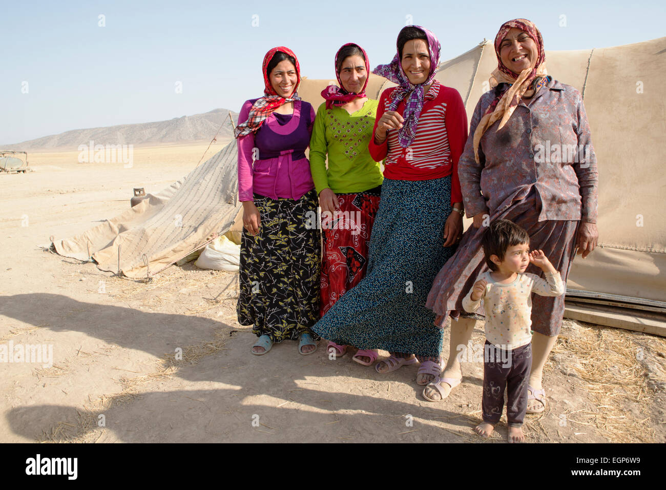 Indigeni popolo nomade in Golestan Park, Iran Foto Stock