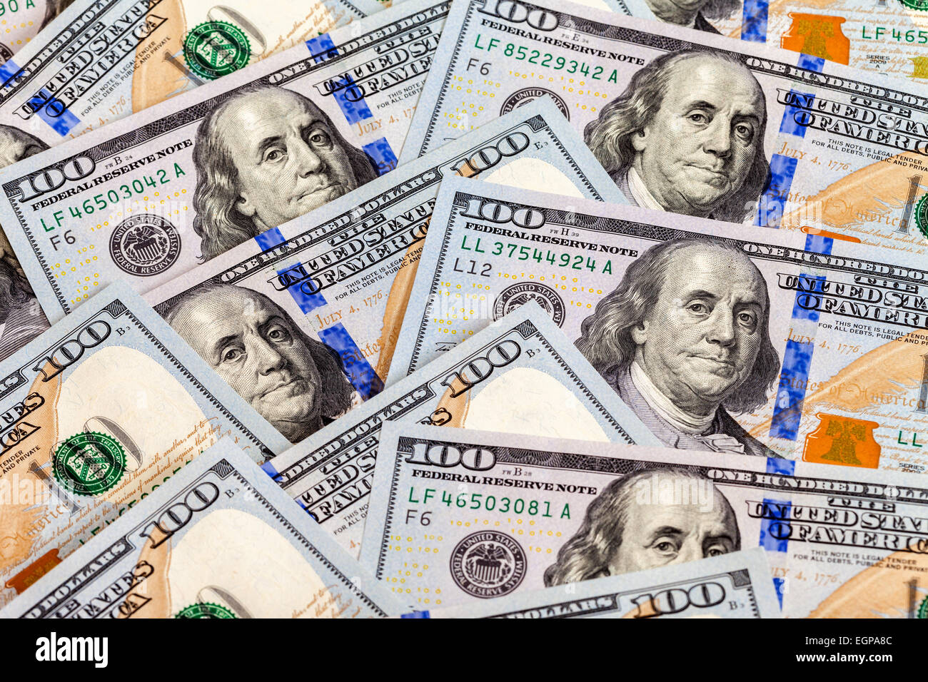 Cumulo di dollari, sullo sfondo di denaro Foto Stock