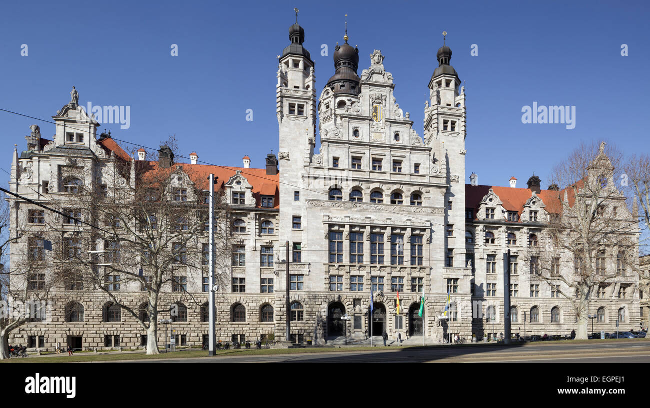 Nuovo Municipio di Lipsia, in Sassonia, Germania Foto Stock