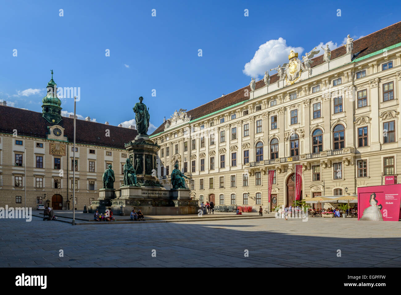 Interno piazza Castello alla Hofburg di Vienna, Austria Foto Stock