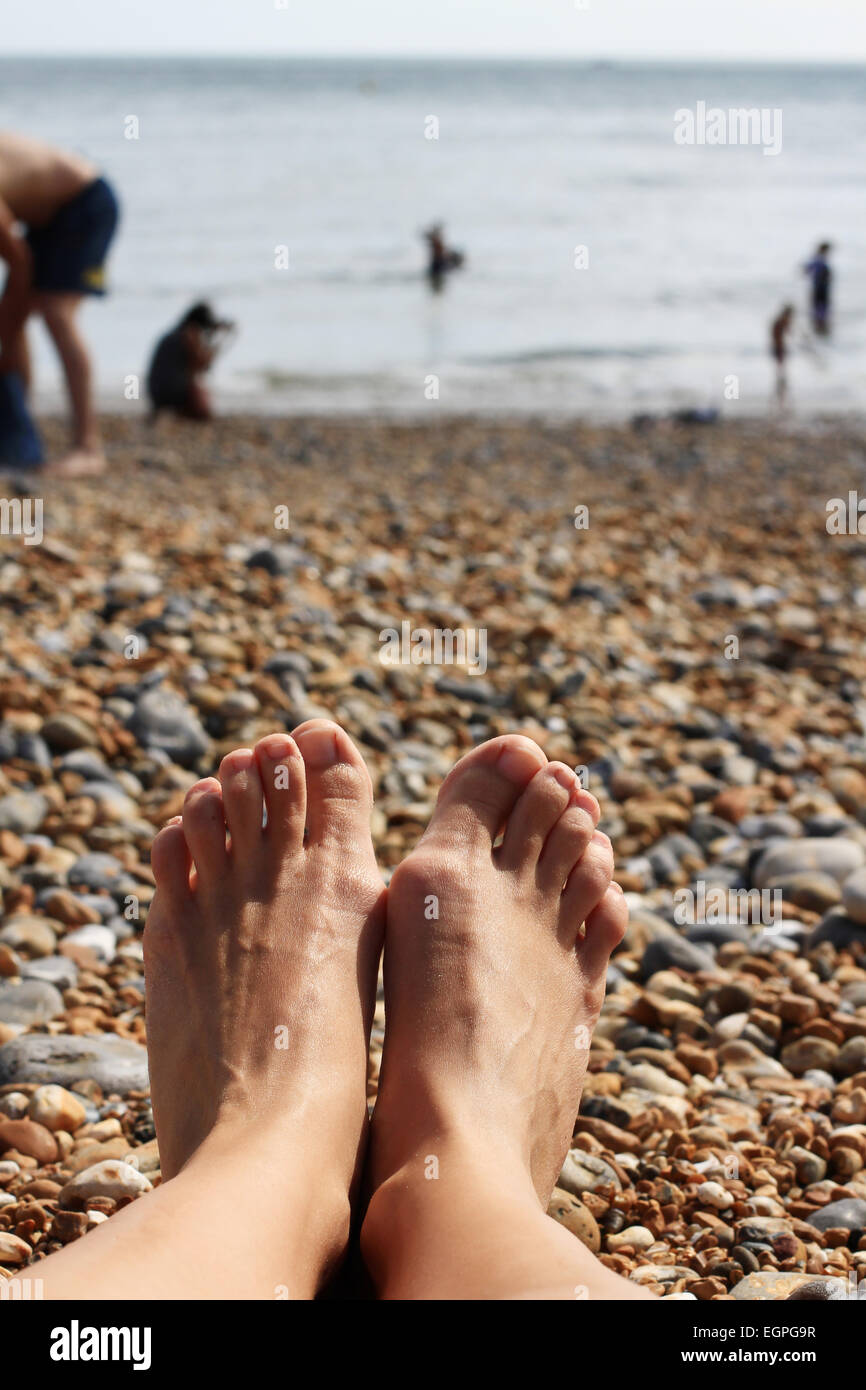 prendere il sole Foto Stock