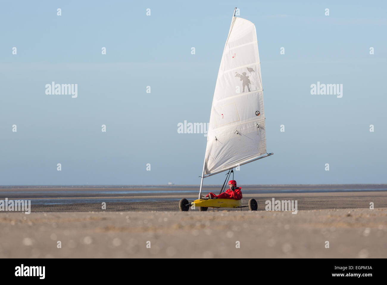 Una terra yacht sulla spiaggia di Le Touquet Paris-Plage, Francia Foto Stock