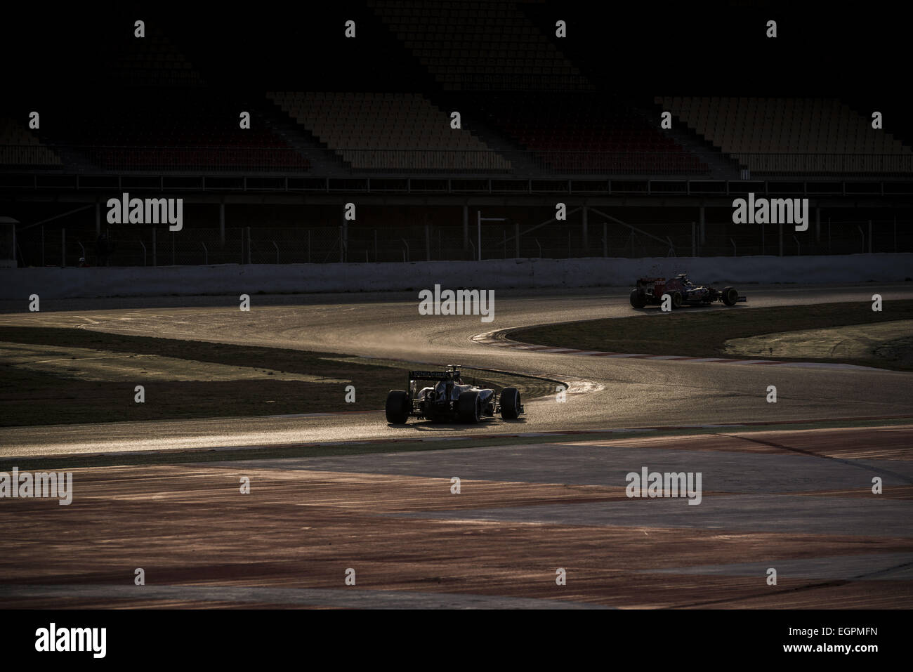 Montmelo, Catalogna, Spagna. 28 Feb, 2015. KIMI RÃ"IKKÃ-NEN (FIN) unità di una Ferrari durante il giorno 03 della formula finale un test pre-stagione sul Circuito de Catalunya di Barcellona Credito: Matthias Oesterle/ZUMA filo/ZUMAPRESS.com/Alamy Live News Foto Stock