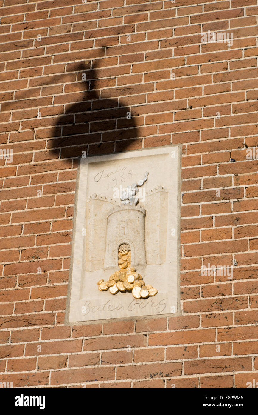 Girando l'ARGENTO IN ORO - costruzione di decorazione in Rozenstraat, Amsterdam Foto Stock