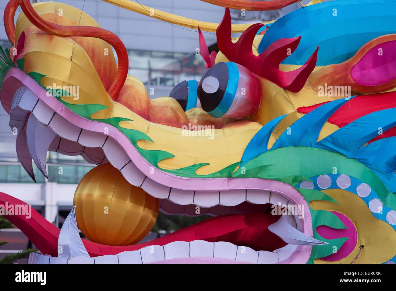 Anno Nuovo Cinese testa di drago. Dragon Boat testa Foto Stock