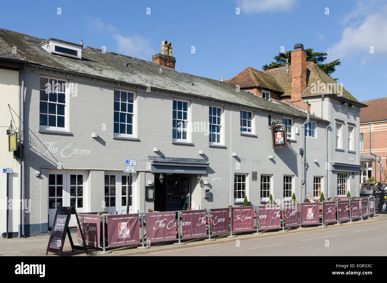 L'Encore pub e ristorante a Stratford-upon-Avon Foto Stock