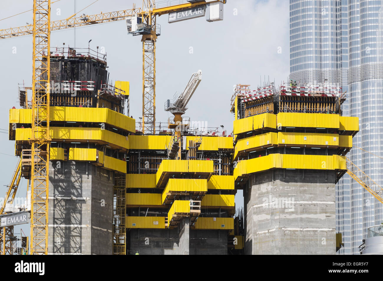 Nuovo grattacielo in costruzione a Dubai Emirati Arabi Uniti Foto Stock