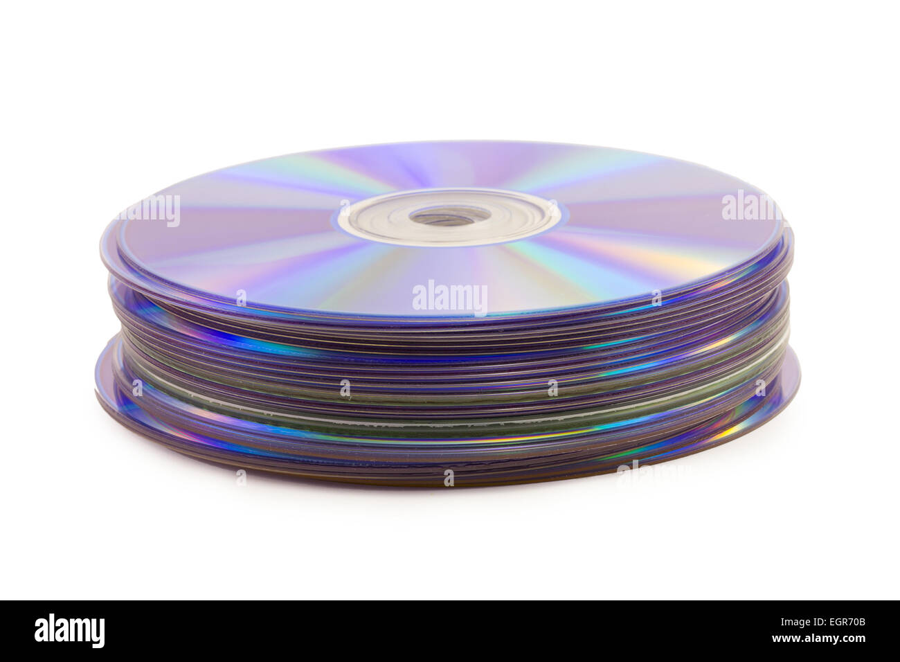 Disco dvd isolati su sfondo bianco Foto Stock