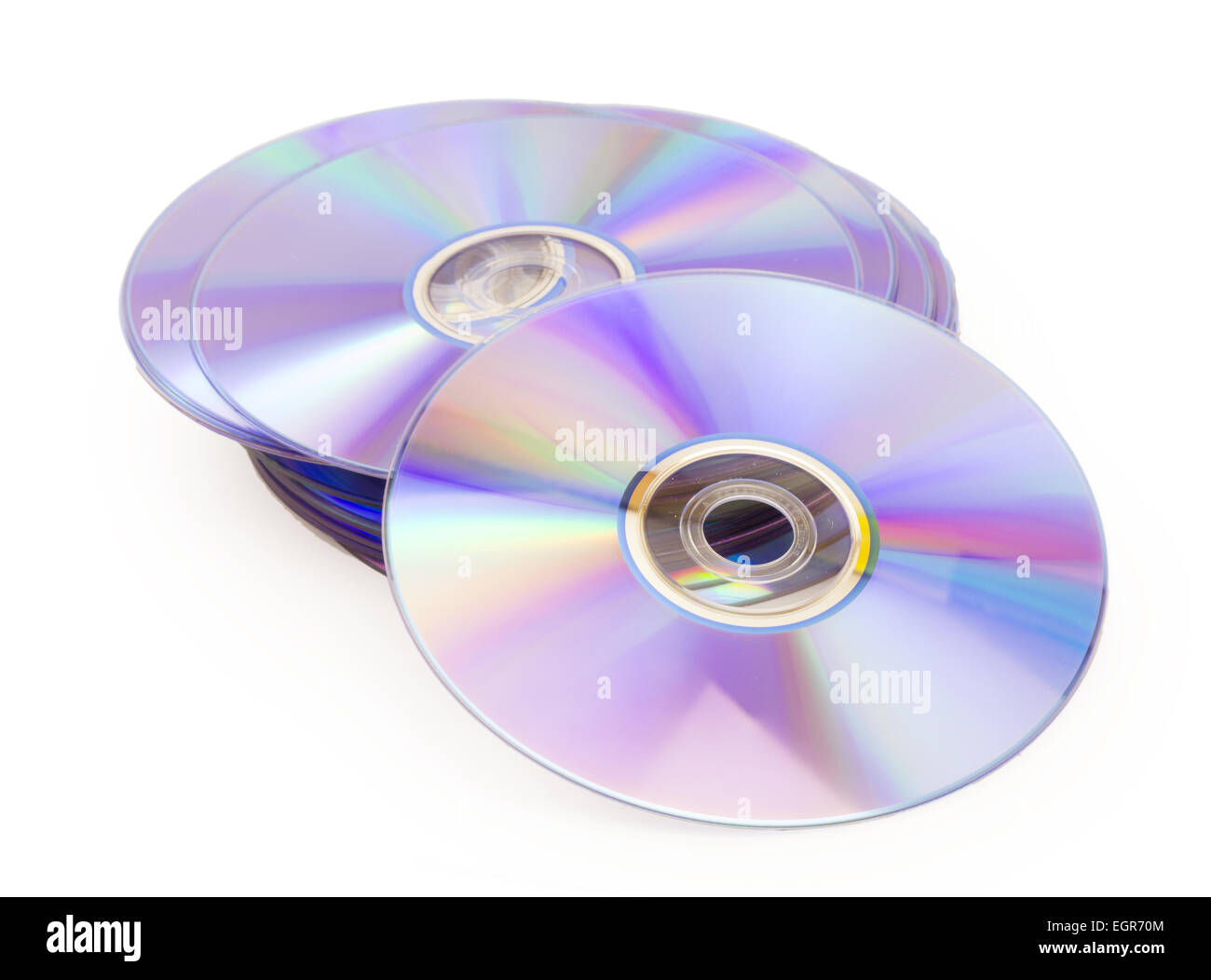 Disco dvd isolati su sfondo bianco Foto Stock
