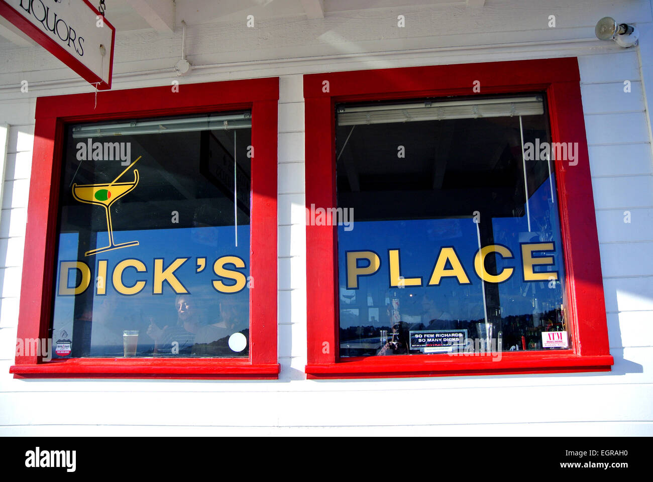 Dicks luogo locale bar sulla strada principale Mendocino California Foto Stock
