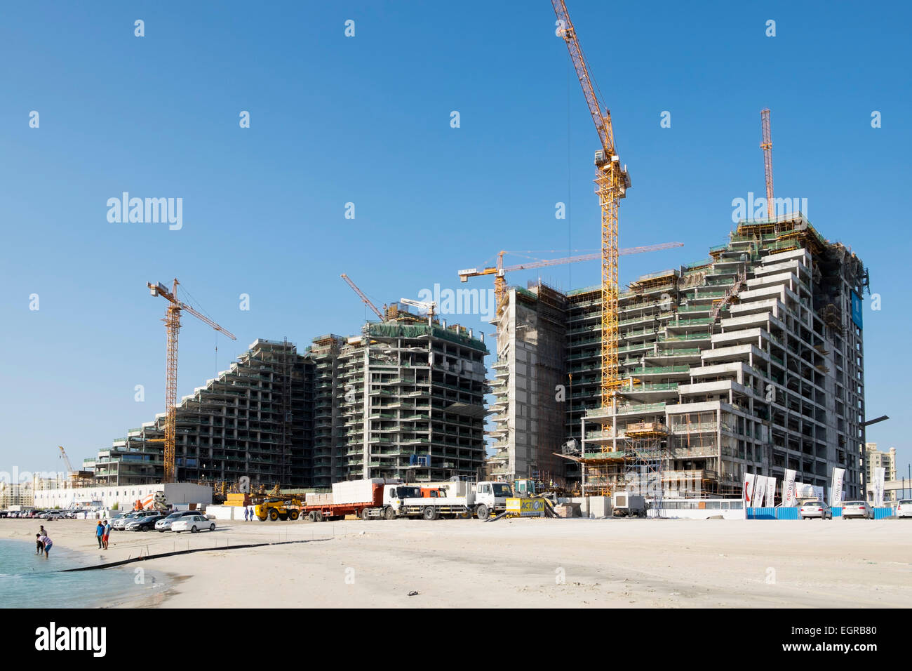 Costruzione di un nuovo appartamento di lusso edificio in Dubai Emirati Arabi Uniti Foto Stock