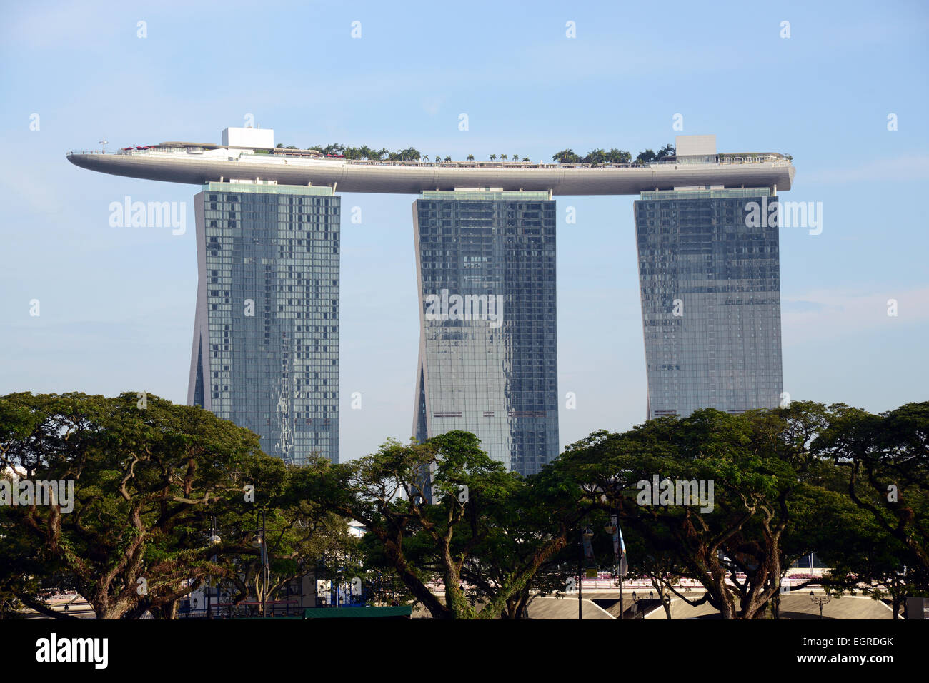 Il Marina Bay Sands Hotel e Sky Park, Singapore Foto Stock