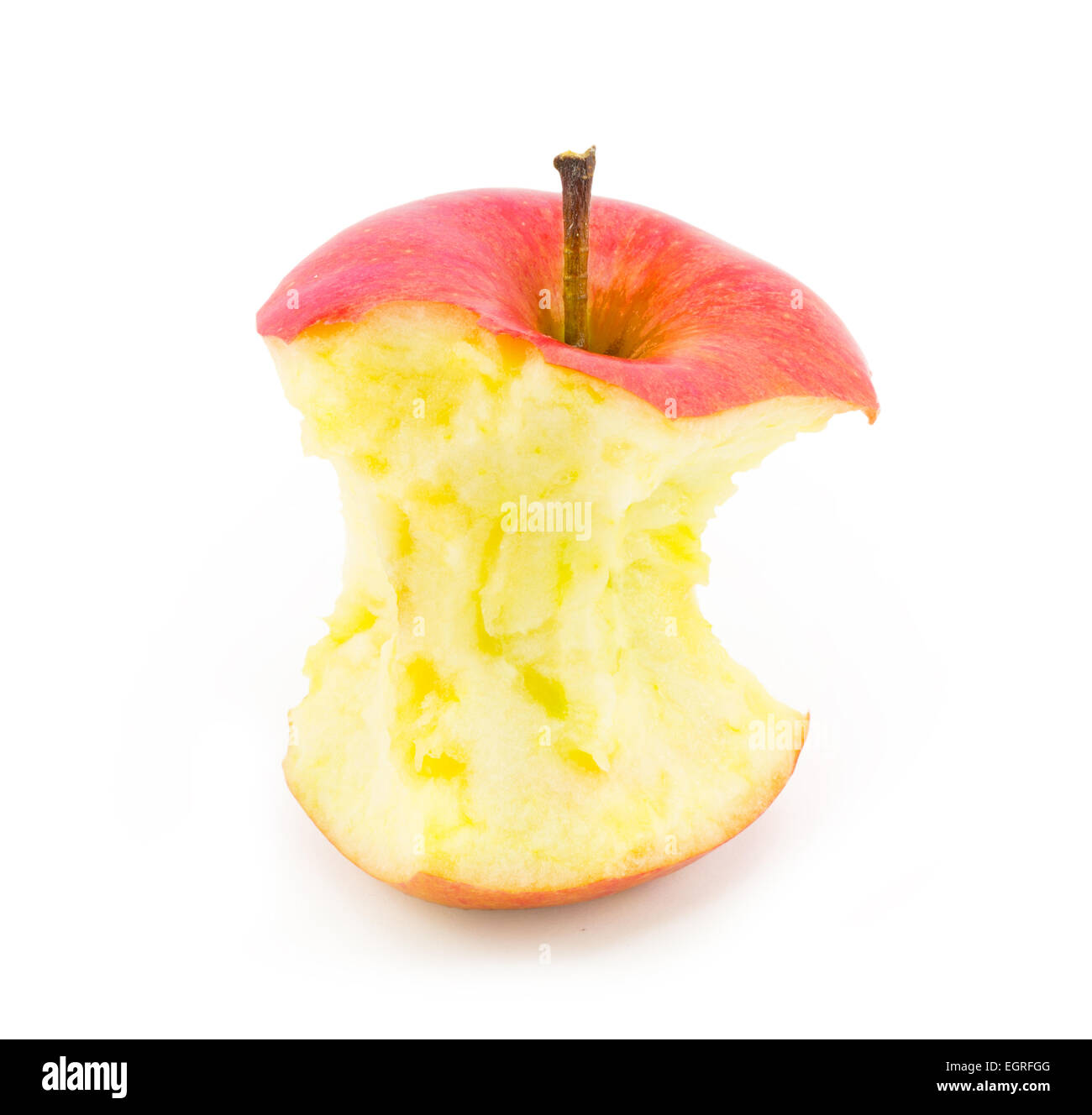 Bite apple isolati su sfondo bianco Foto Stock