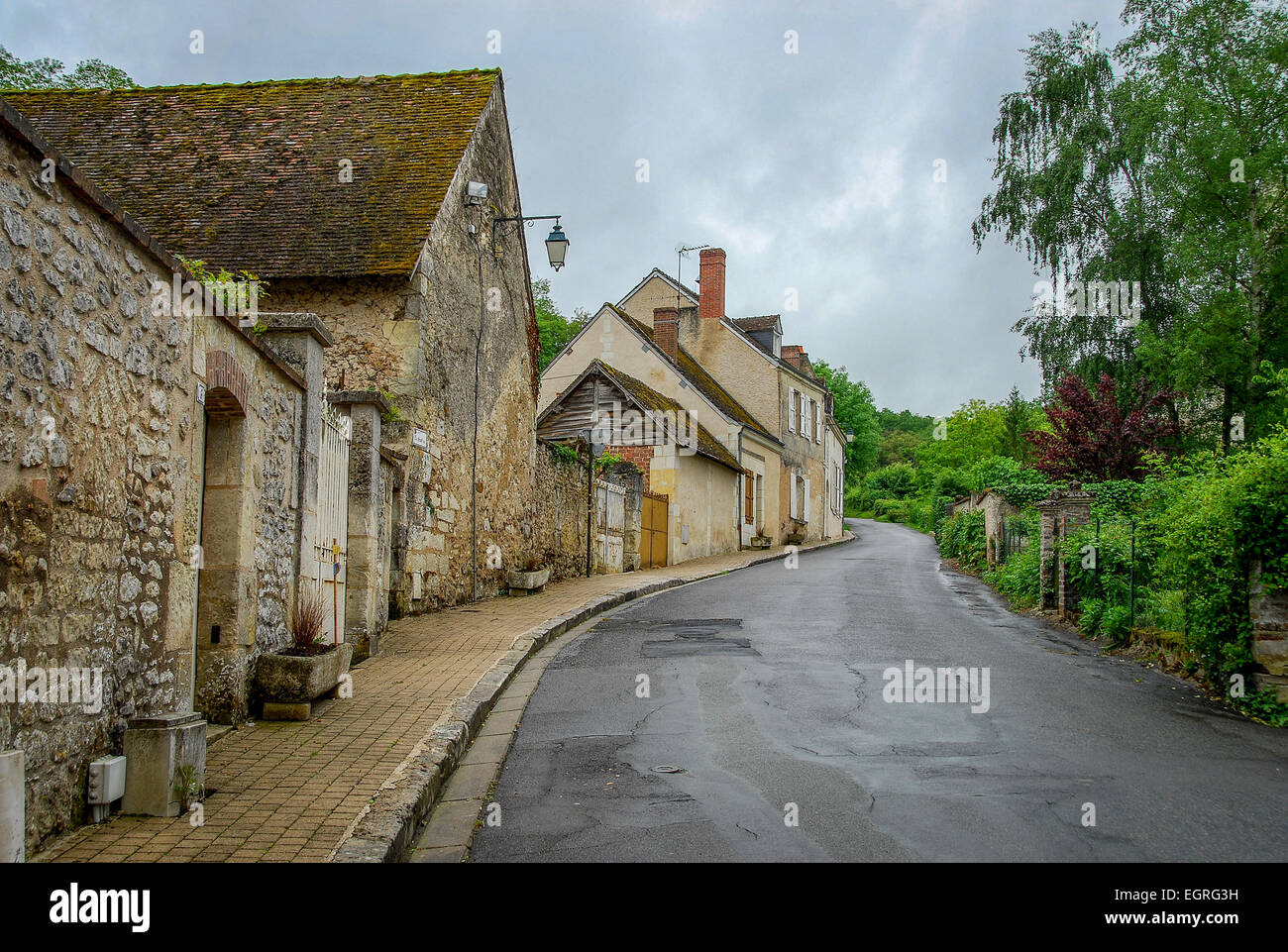 Scena di strada dalla Francia la Valle della Loira Foto Stock