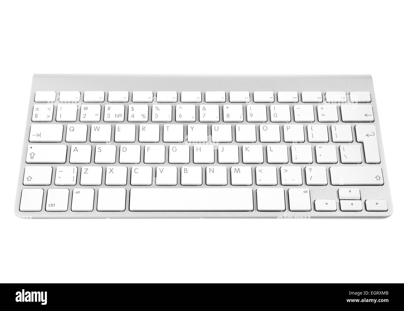 La tastiera del computer. Isolato su sfondo bianco Foto Stock