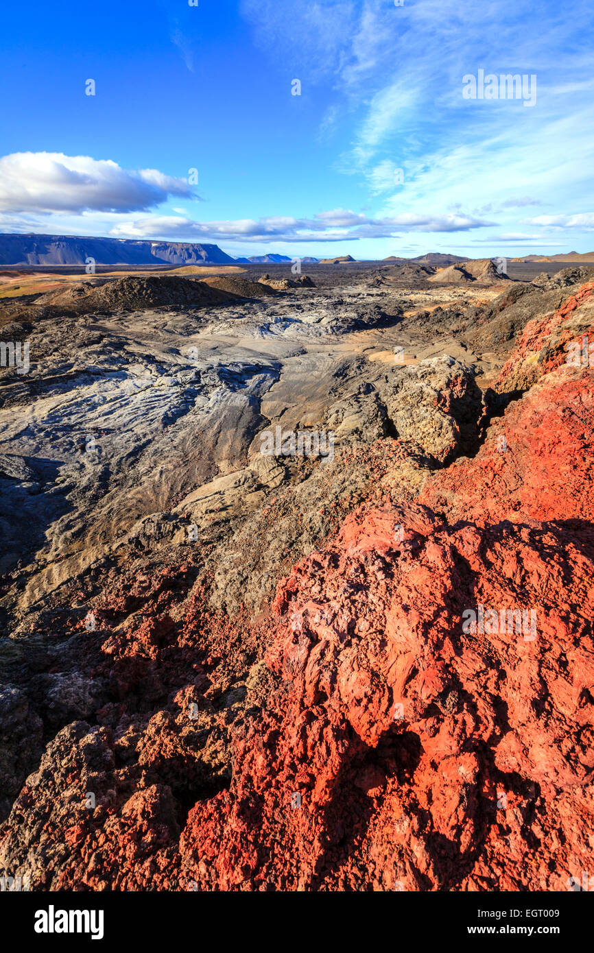 Lava solidificata in corrispondenza Krafla area vulcanica nel nord dell'Islanda Foto Stock