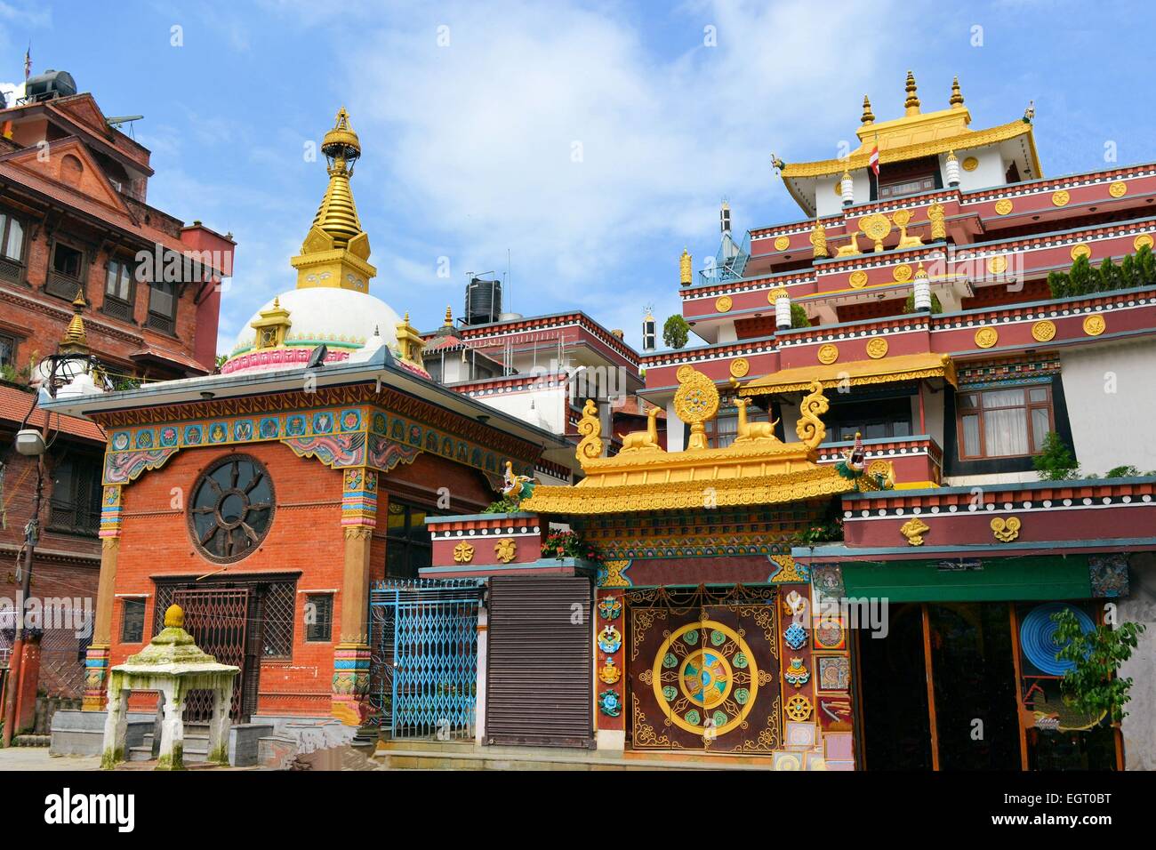 Boudhanath tempio buddista, Kathmandu, Nepal Foto Stock