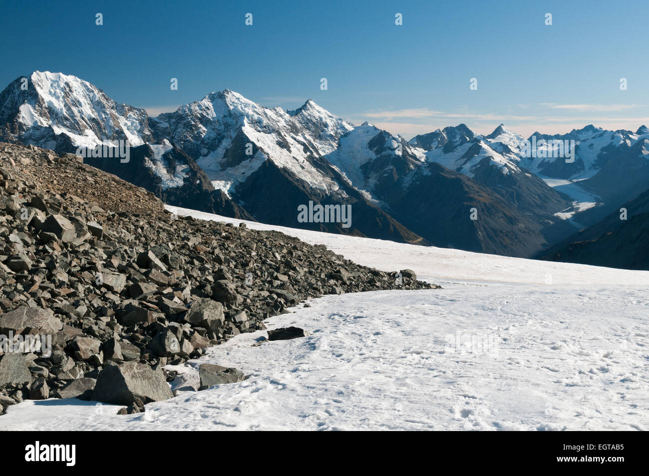 Alpi del Sud, West Coast, South Island, in Nuova Zelanda. Foto Stock