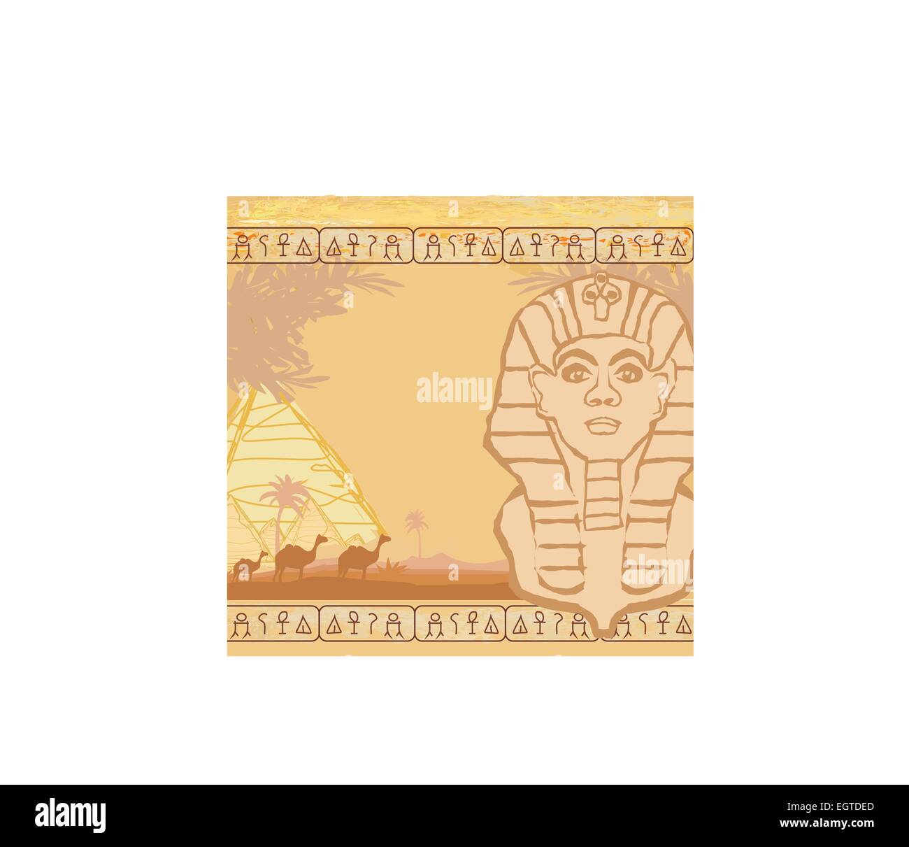 Abstract telaio grunge - Grande Sfinge di Giza Illustrazione Vettoriale