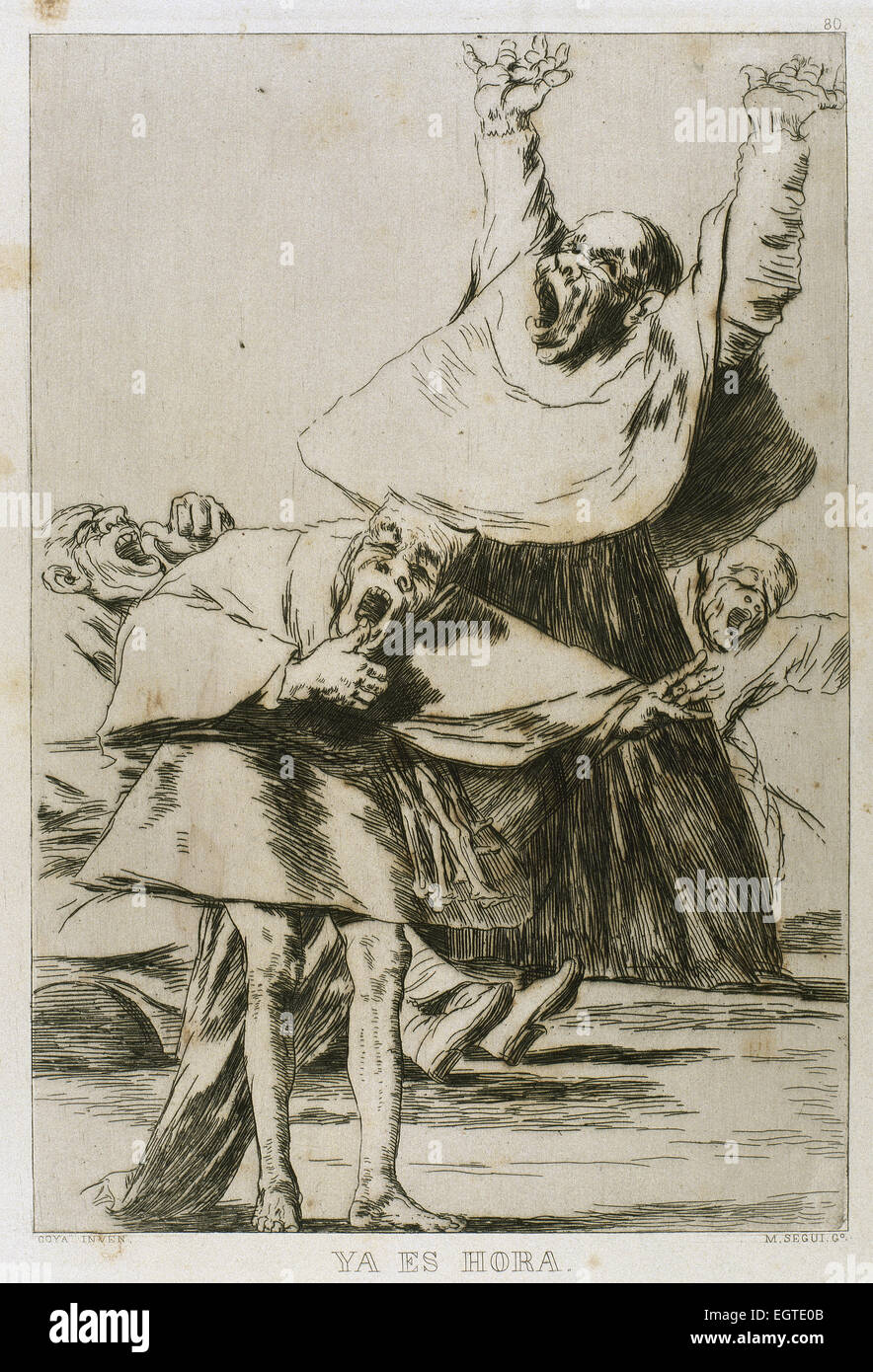 Francisco Goya (1746-1828). Capricci. La placca 80. Il XVIII secolo. Si tratta di tempo. Il Museo del Prado. Madrid. Foto Stock