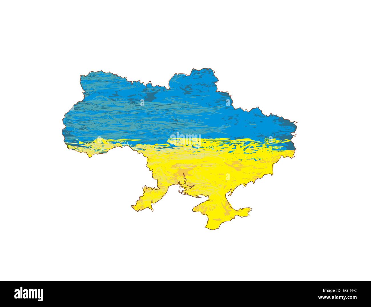 L'Ucraina Grunge mappa con il flag all'interno. Illustrazione Vettoriale