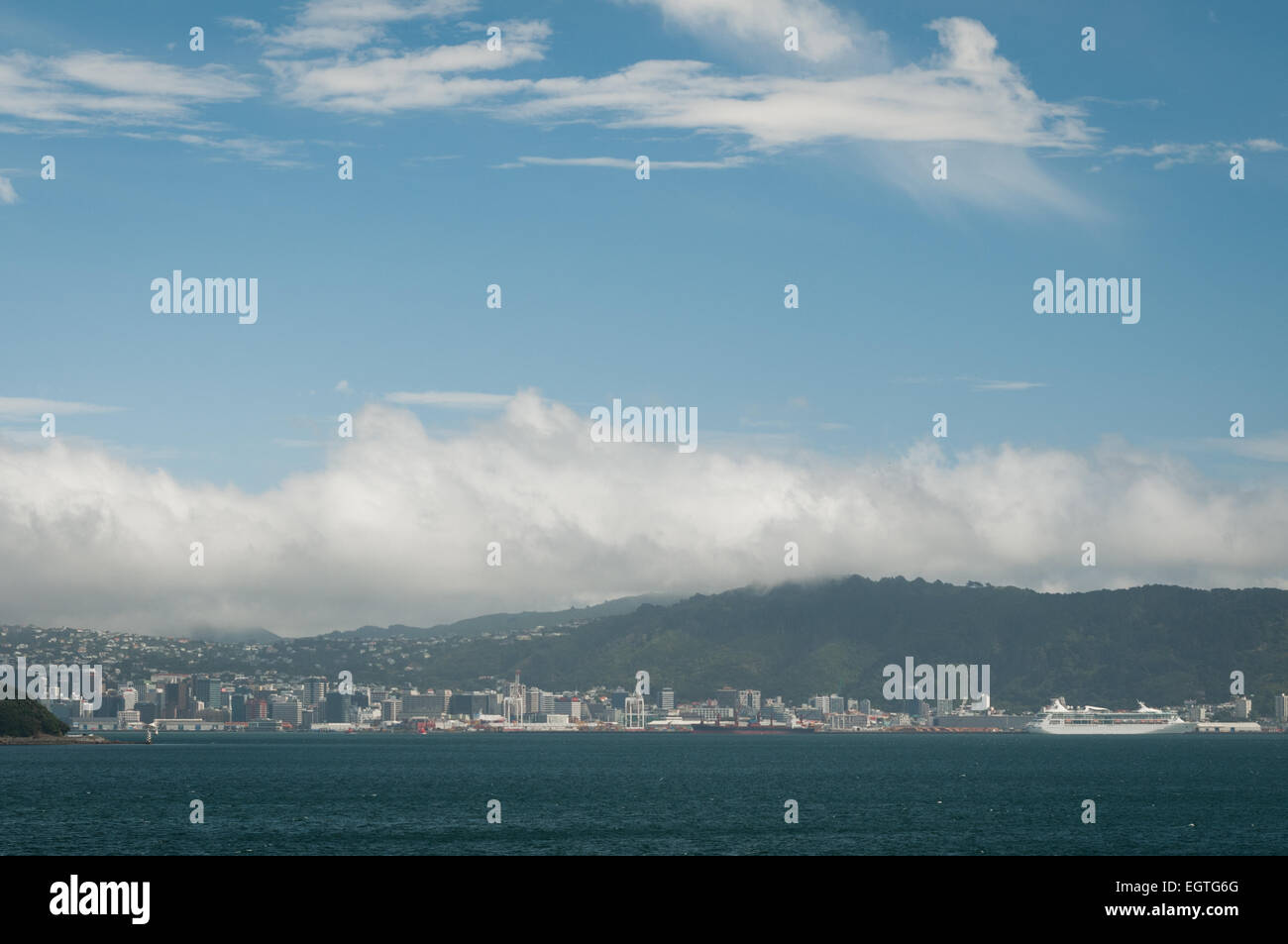 Wellington Harbour, North Island, Nuova Zelanda. Foto Stock