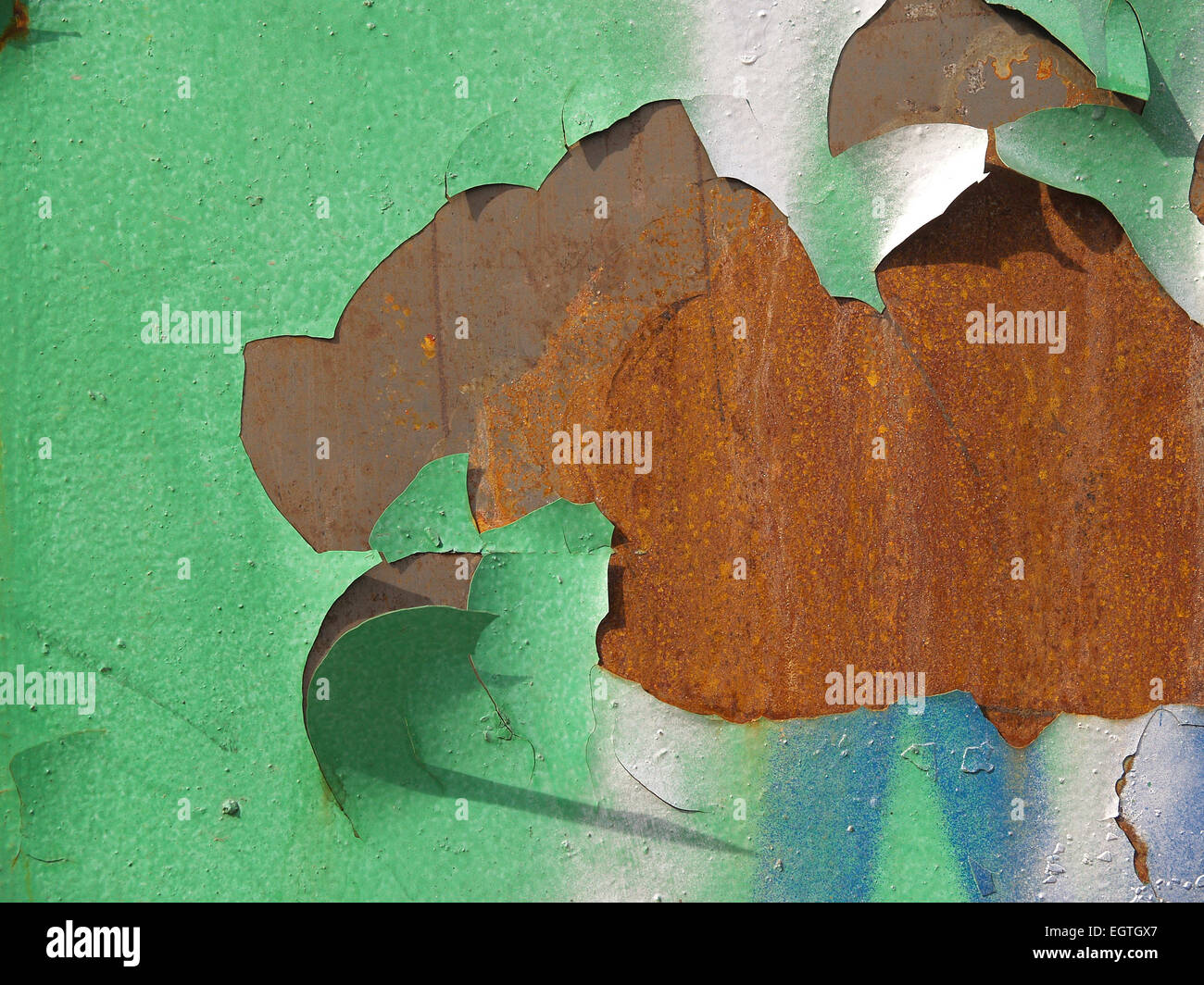 Di ferro arrugginito e la vecchia vernice Foto Stock