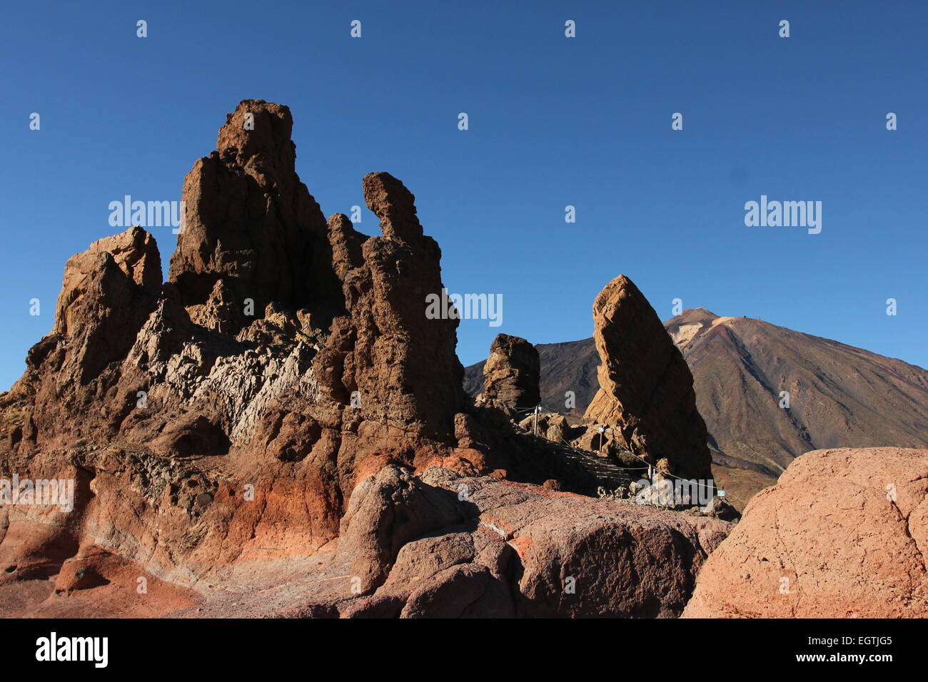Rocce scolpite El Teide Tenerife vulcano paesaggio vulcanico Foto Stock