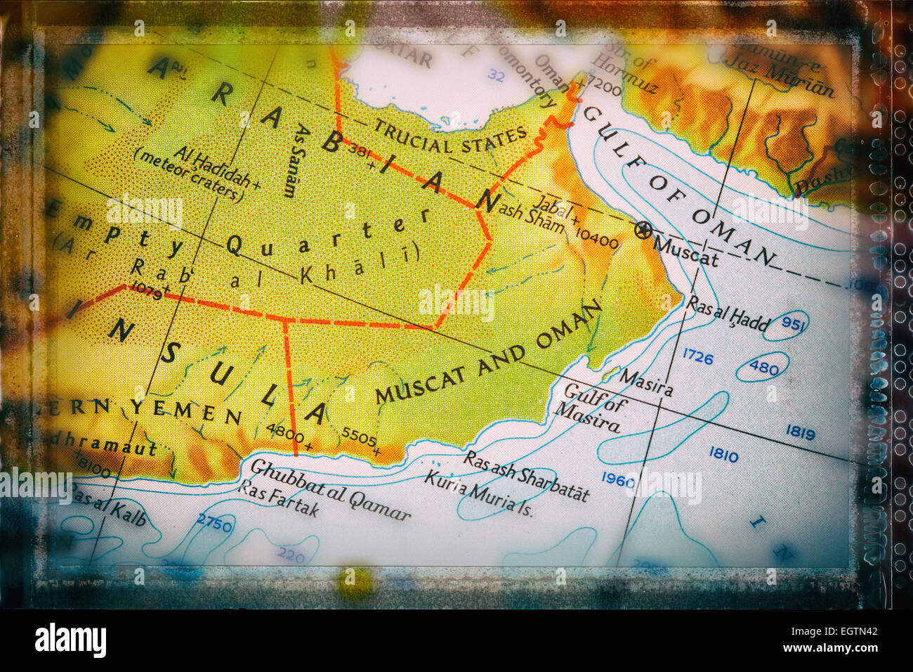 Traveler incentrato su Oman Foto Stock