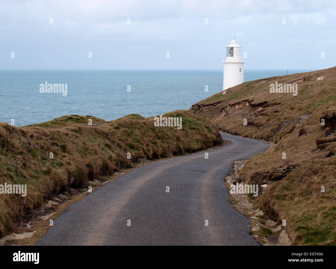 Strada di Trevose Head Lighthouse, Cornwall, Regno Unito Foto Stock