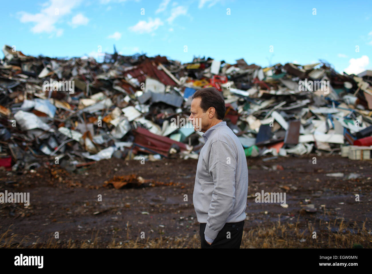 Il Cantone, Ohio, Stati Uniti d'America. 24 Novembre, 2014. 11/20/2014 Il Cantone, Ohio Slesnick ferro e metallo.Eddie Slesnick, proprietario di Slesnick ferro e metallo è un grande fornitore locale di rottami metallici di acciaio Timken. foto di Michael F. McElroy © Michael F. Mcelroy/ZUMA filo/ZUMAPRESS.com/Alamy Live News Foto Stock