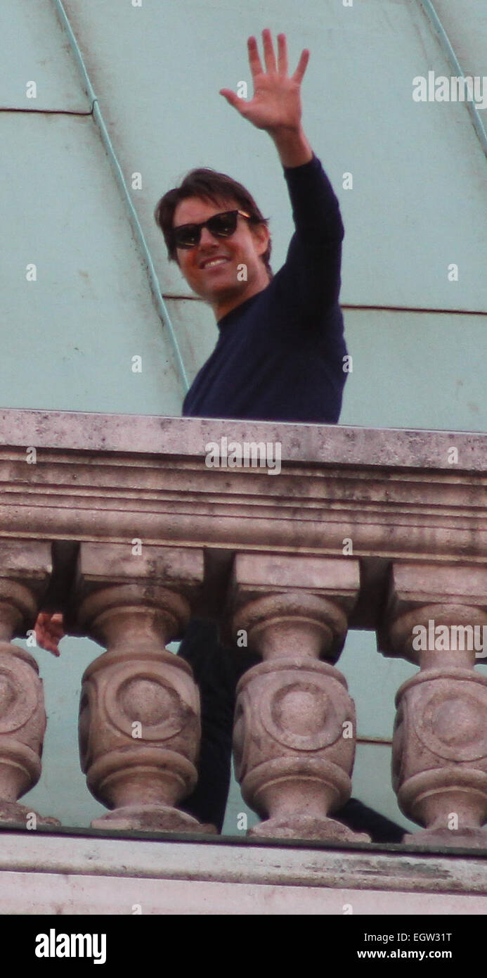 Sul set di 'Mission: Impossibile 5' di Vienna dotato di: Tom Cruise dove: Vienna, Austria quando: 28 Ago 2014 Foto Stock