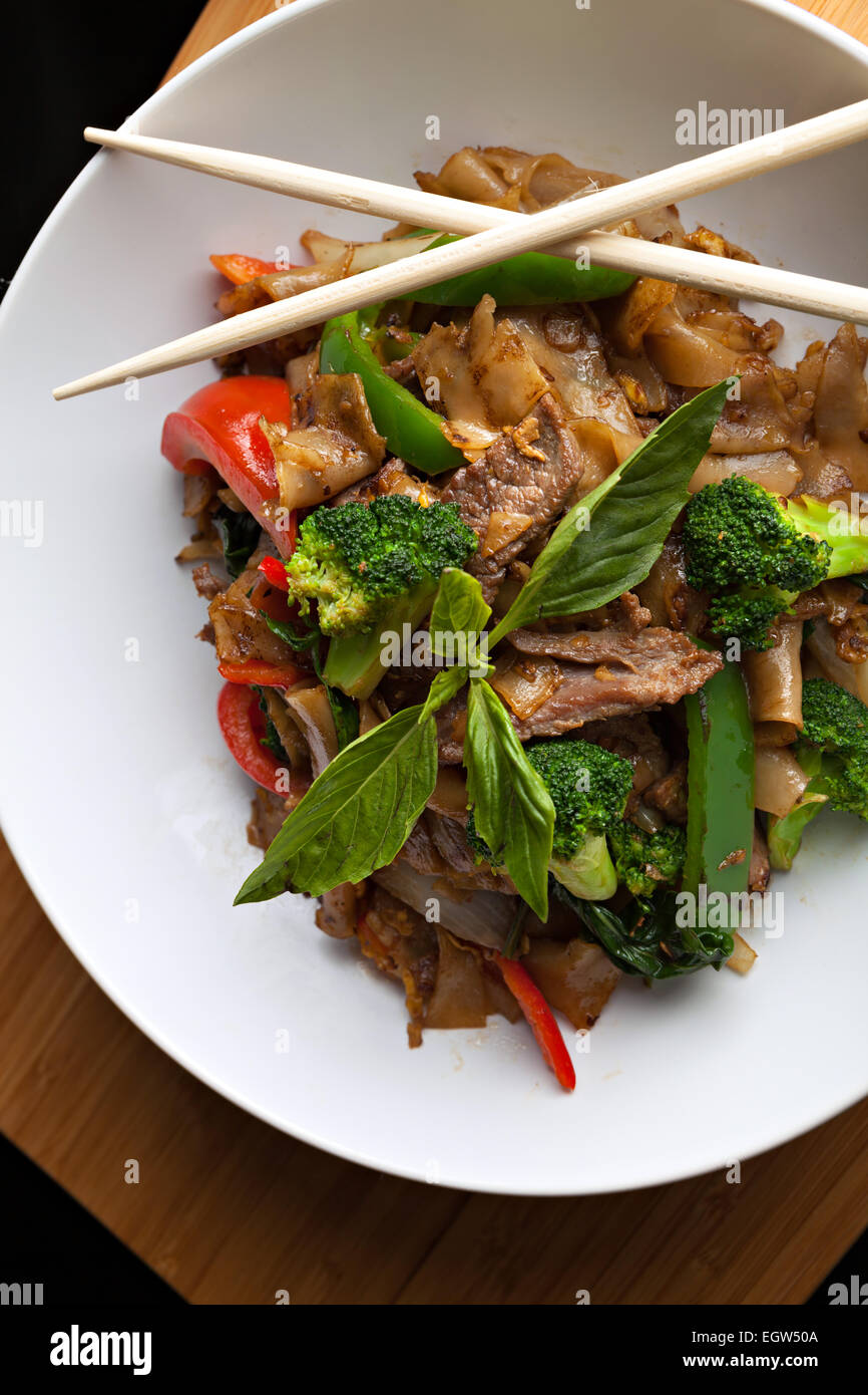 Drunken Noodle cibo tailandese Foto Stock