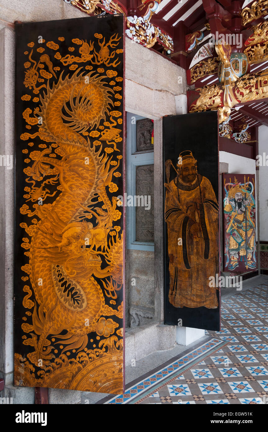 Thian Hock Keng il tempio Cinese Telok Ayer Street, Singapore. Foto Stock