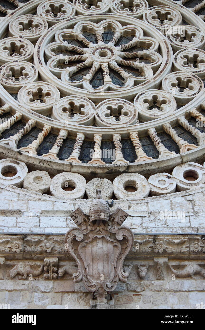 Rosone di San Rufino Duomo di Assisi, Italia Foto Stock