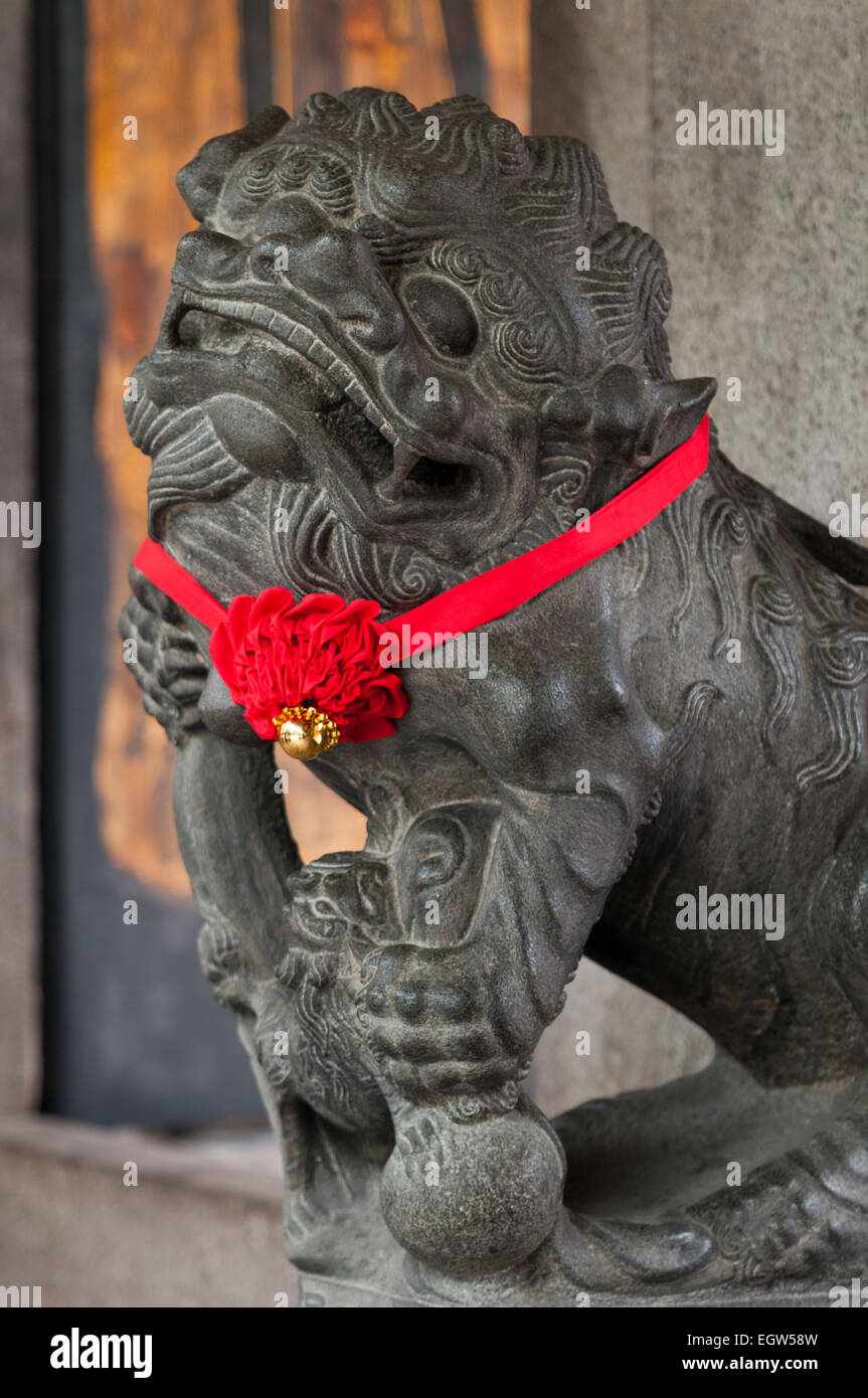 Thian Hock Keng il tempio Cinese Telok Ayer Street, Singapore. Foto Stock