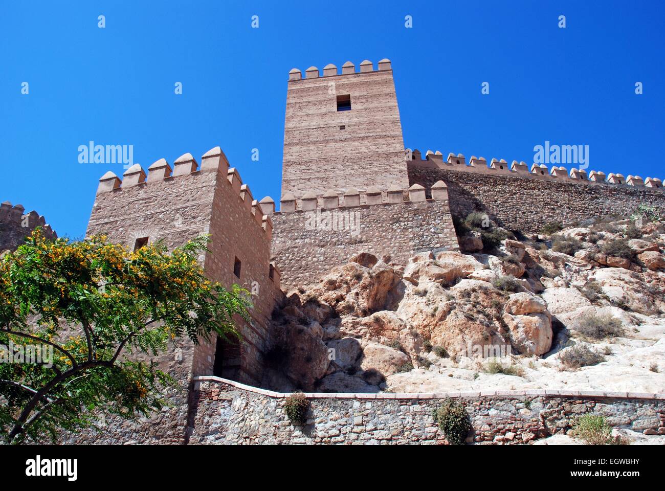 Vista del Castello Moresco, Almeria, provincia di Almeria, Andalusia, Spagna, Europa occidentale. Foto Stock
