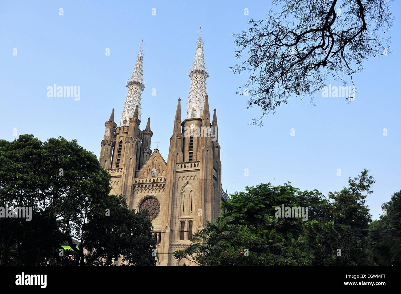 Neo-gotica Cattedrale cattolica romana, Jakarta, Indonesia Foto Stock