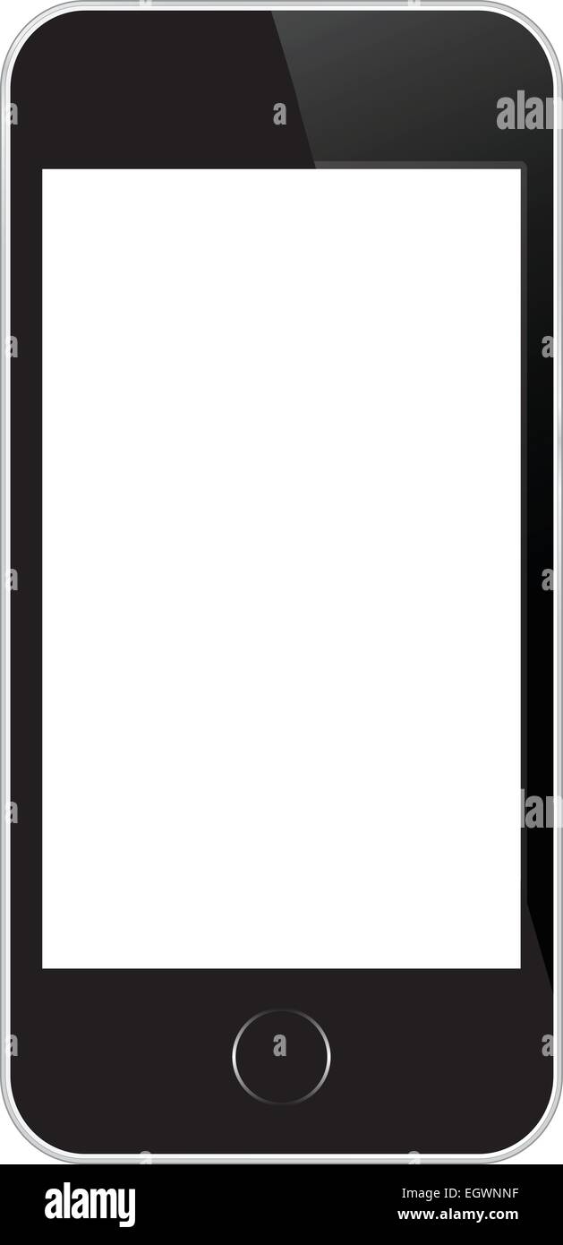 Nero cellulare in stile iPhone isolato Illustrazione Vettoriale