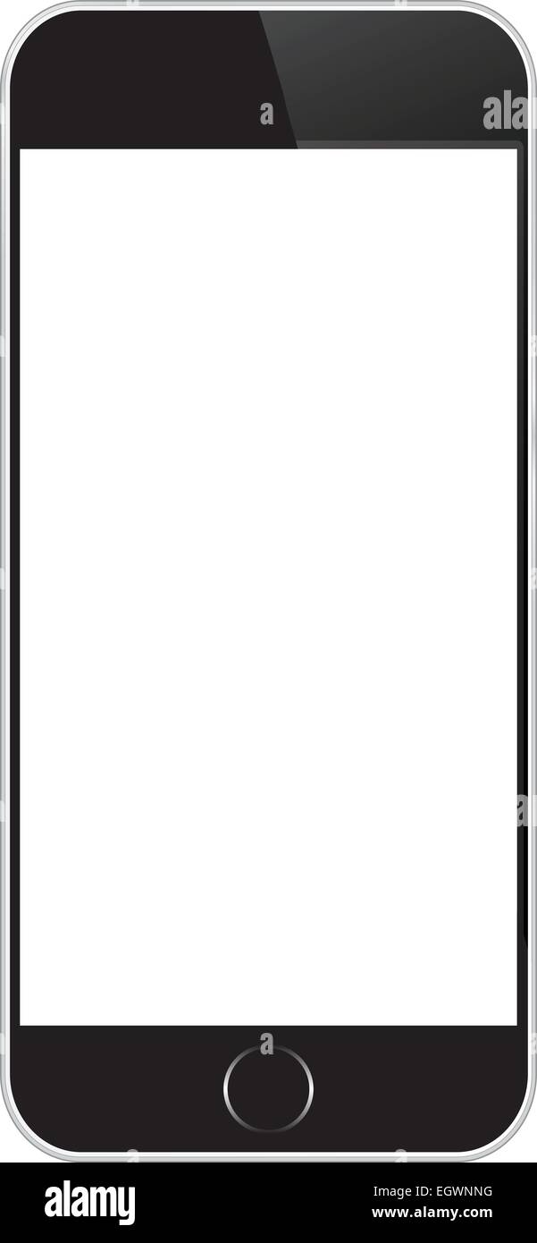 Nero cellulare in stile iPhone isolato Illustrazione Vettoriale