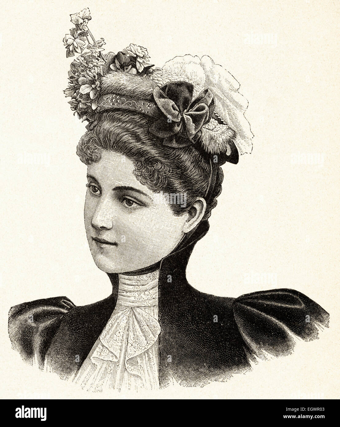 Donna vittoriana illustrazione moda circa 1895 Foto Stock