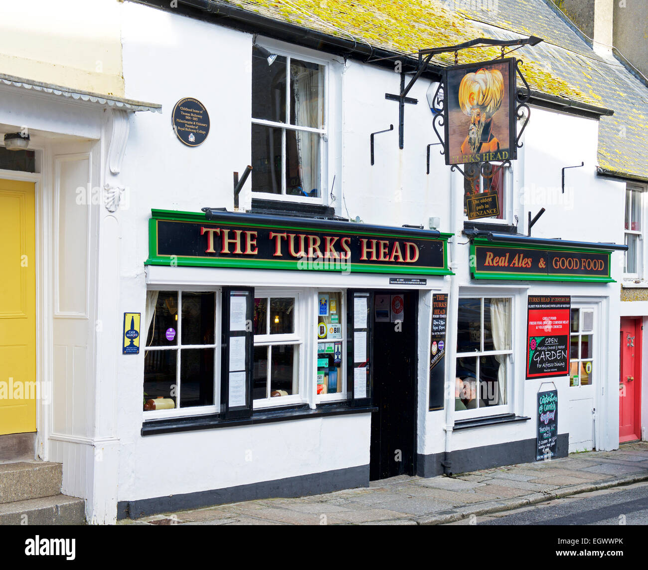 Le teste di turco pub in Penzance, Cornwall, England Regno Unito Foto Stock