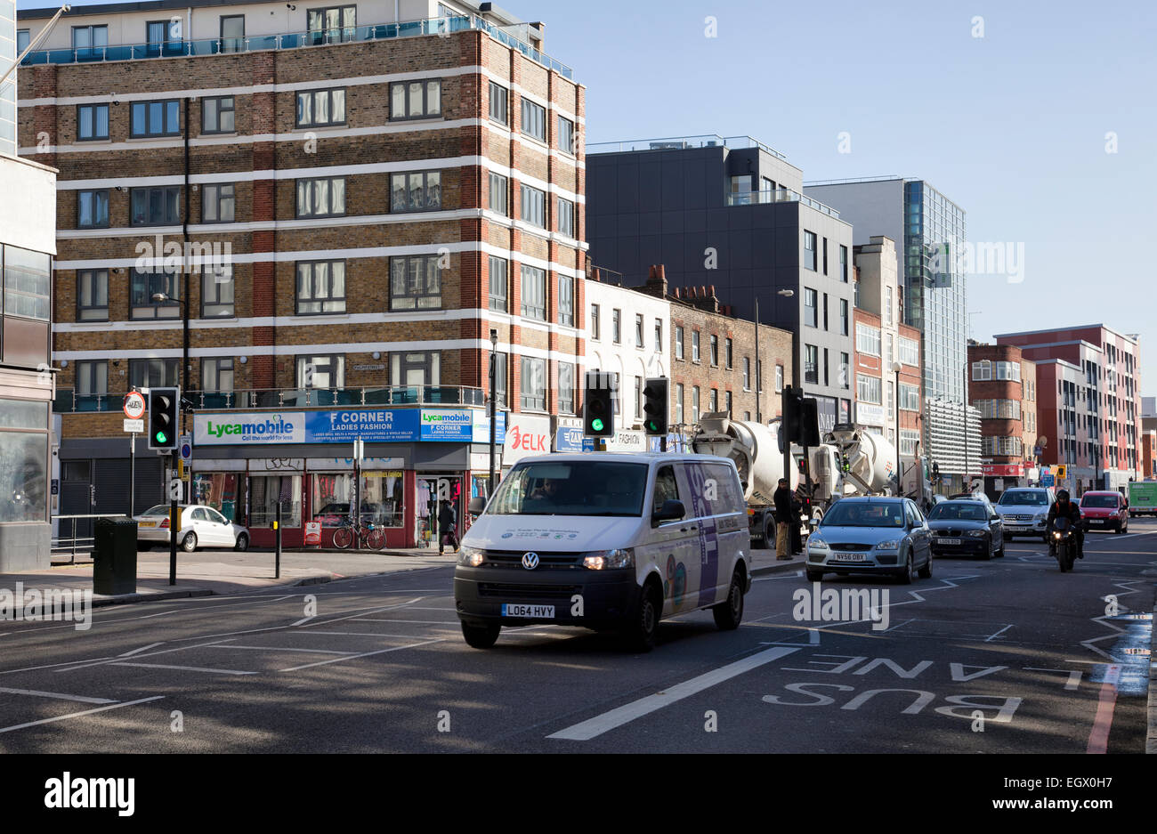 Strada Commerciale in London 's East End - REGNO UNITO Foto Stock