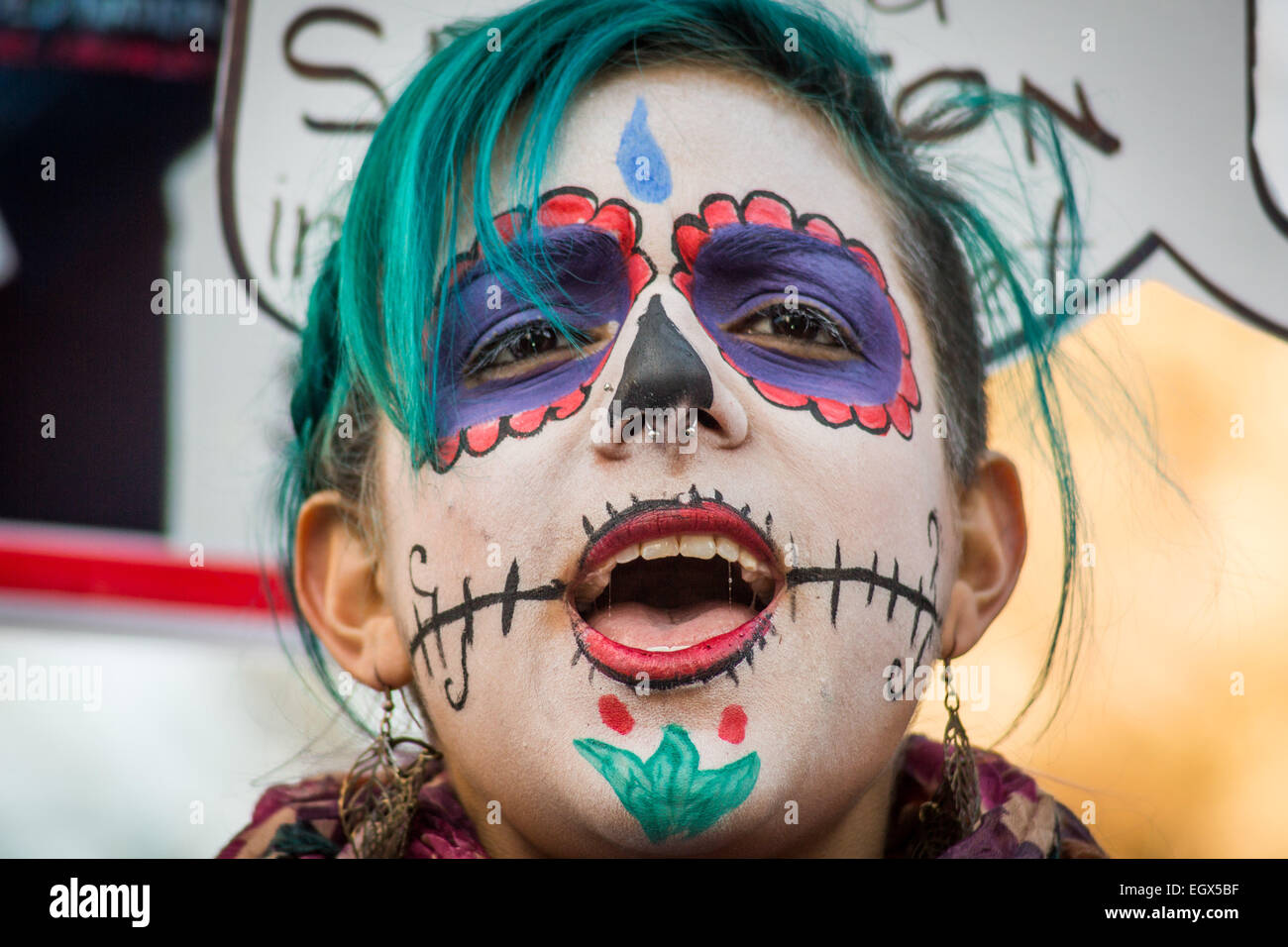 Londra, Regno Unito. 3 Marzo, 2015. Protesta contro il presidente messicano Peña Nieto U.K. visita Credito: Guy Corbishley/Alamy Live News Foto Stock