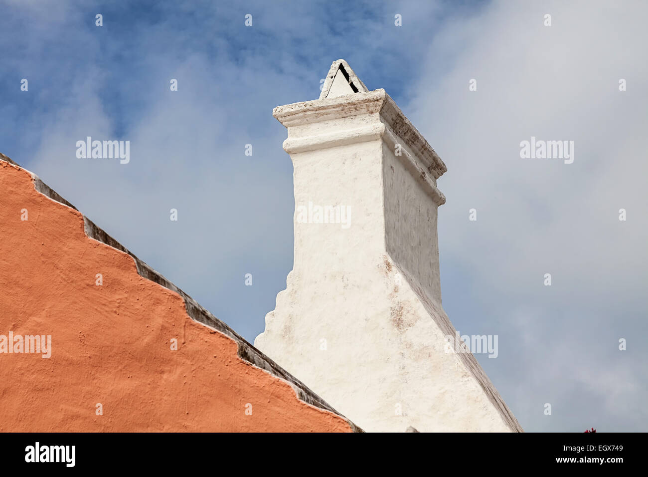 Architettura unica trovati nelle vecchie case sull'isola delle Bermuda. Foto Stock