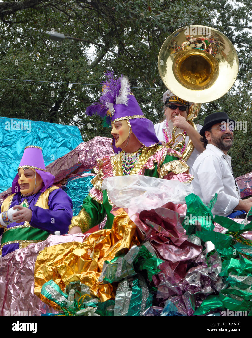 Parade, Mardi Gras 2015, New Orleans, Louisiana, Stati Uniti d'America Foto Stock