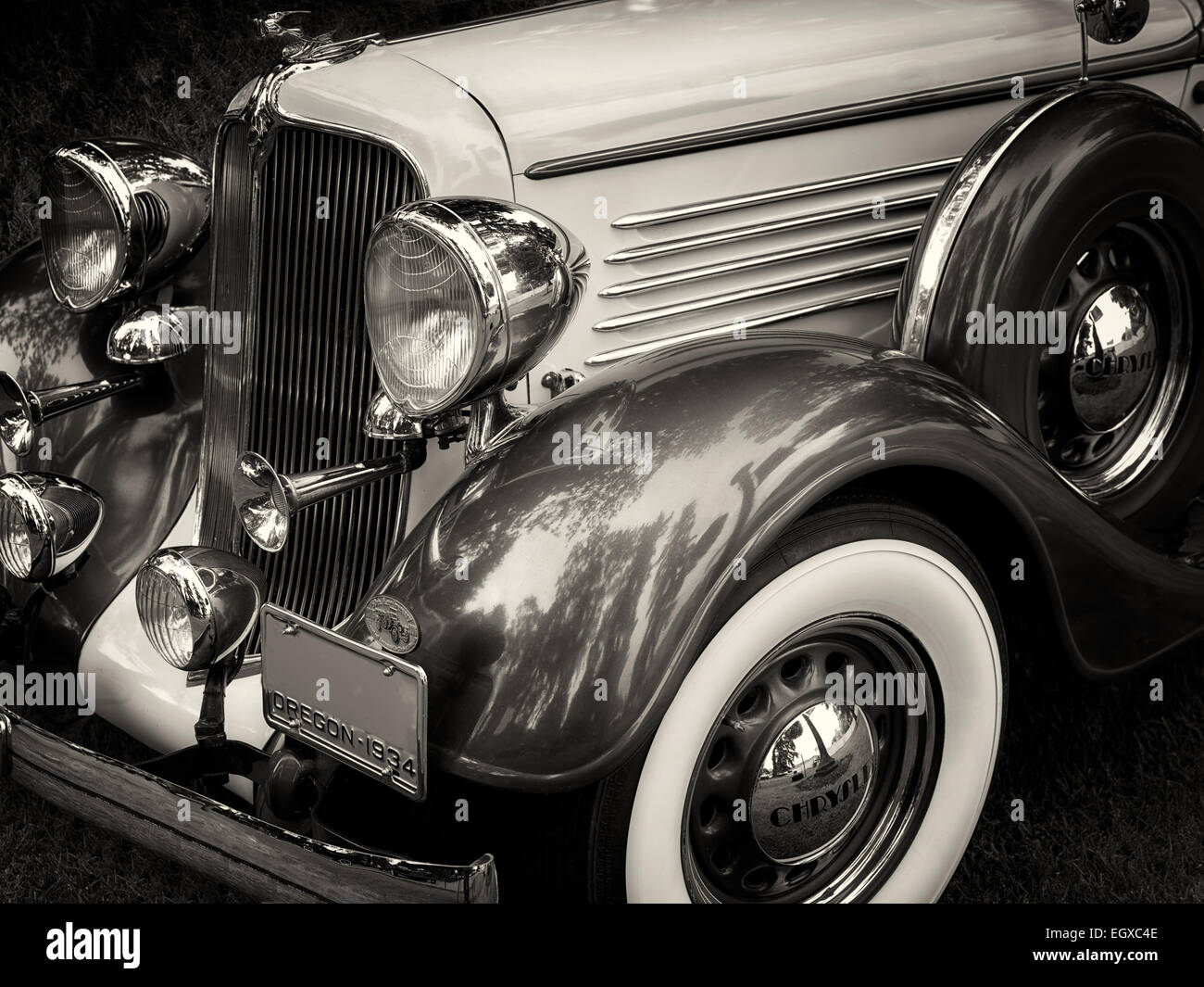 Ripristinato 1934 Chrysler sedan. Oregon. Foto Stock