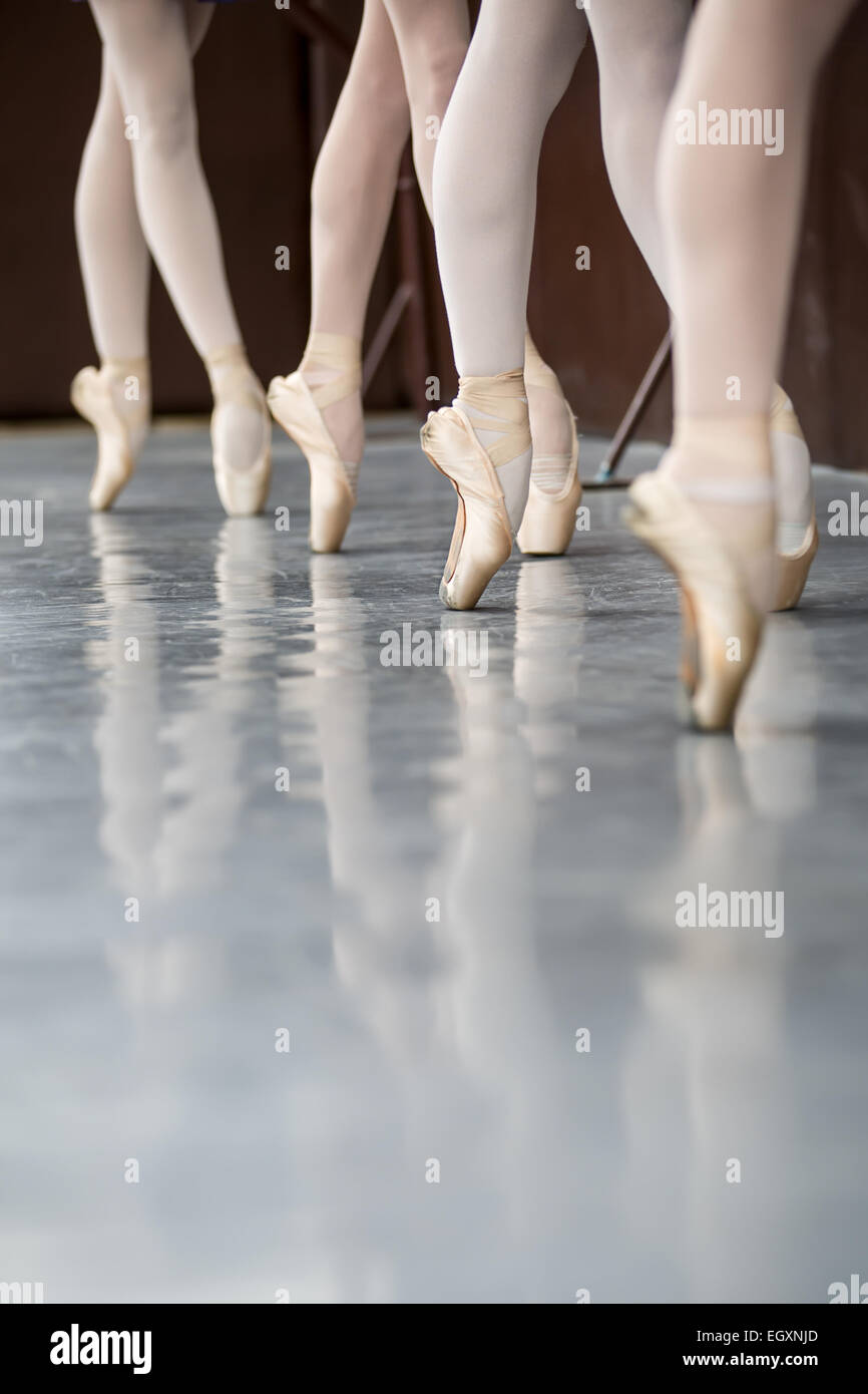 Gambe ballerini sulla pointe Foto Stock