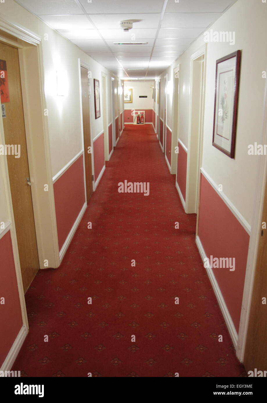 Hotel corridoio in Inghilterra Foto Stock