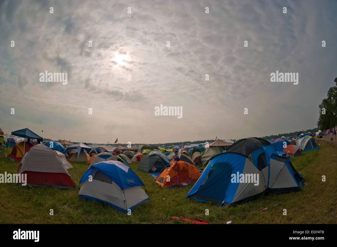 Campeggio a Bonnaroo Music e Arts Festival Foto Stock